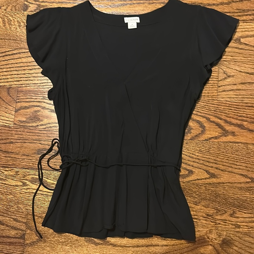 J crew peplum flutter sleeve top